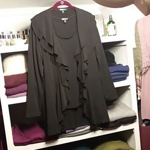 GRAMERCY 22 Double Ruffle Cardigan & Tank Set